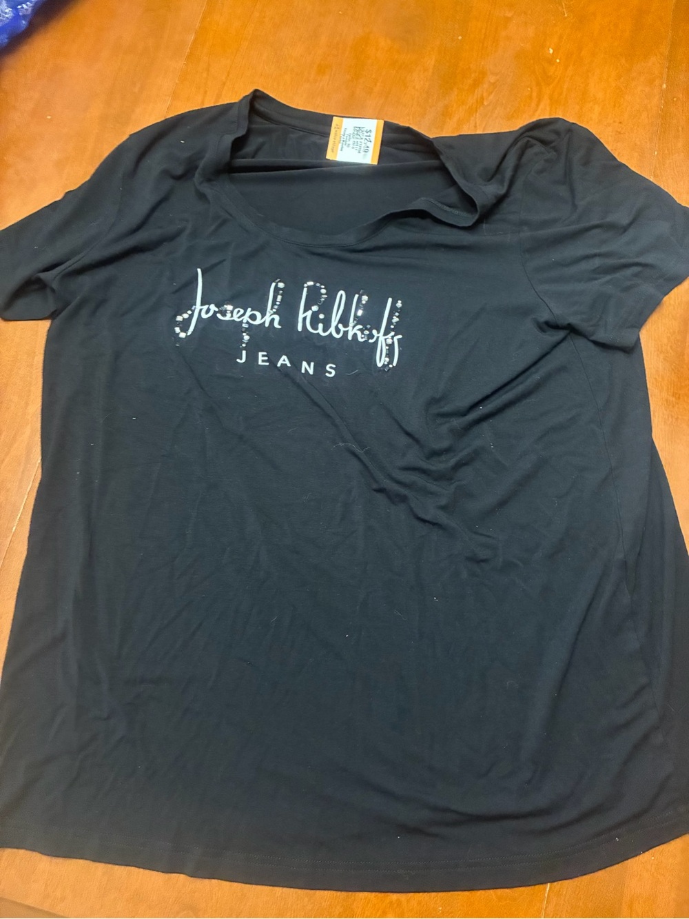 Joseph Ribkoff Black Logo Tee with Subtle Script